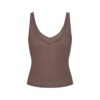 Transparentes Rippen-Tanktop mit V-Ausschnitt Transparentes Rippen-Tanktop mit V-Ausschnitt