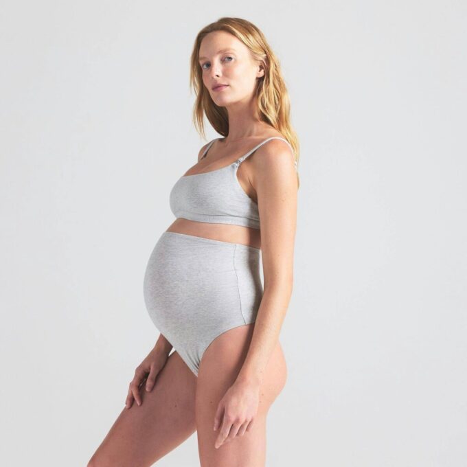 Umstands-Tanga aus Baumwolljersey mit hohem Bund Umstands-Tanga aus Baumwolljersey mit hohem Bund