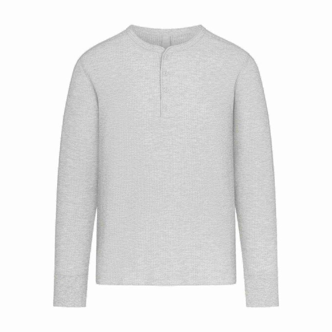 Waffel Herren Slim Langarm Henley
