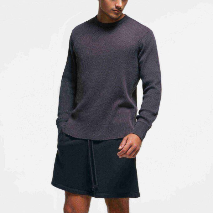 WAFFLE HERREN KLASSISCHES LANGARM-T-SHIRT