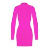 Weiches, glattes, nahtloses Minikleid mit Rollkragen Weiches, glattes, nahtloses Minikleid mit Rollkragen